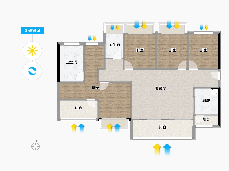 广东省-深圳市-百晟上府-111.06-户型库-采光通风