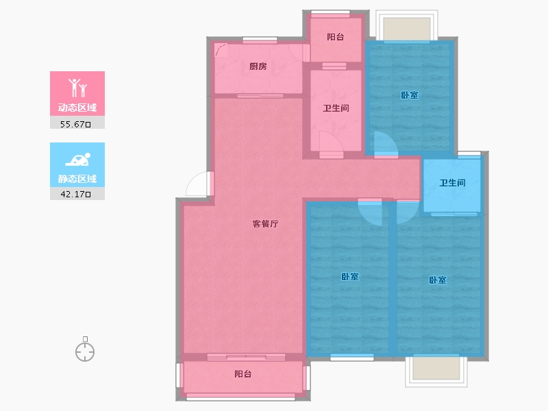 湖北省-孝感市-丹阳古镇-86.40-户型库-动静分区