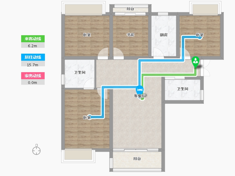 湖南省-长沙市-湘域国际广场-96.46-户型库-动静线