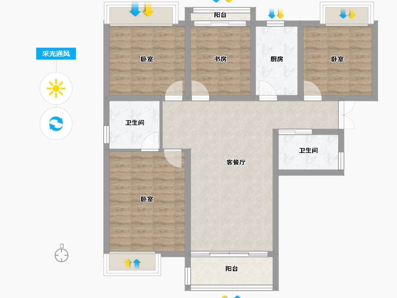 湖南省-长沙市-湘域国际广场-96.46-户型库-采光通风