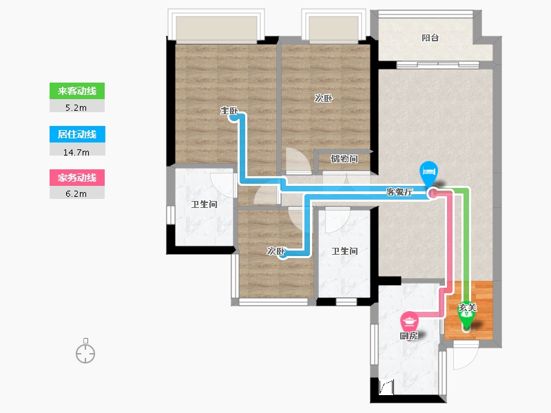 广东省-清远市-英德金地格林公馆-80.26-户型库-动静线