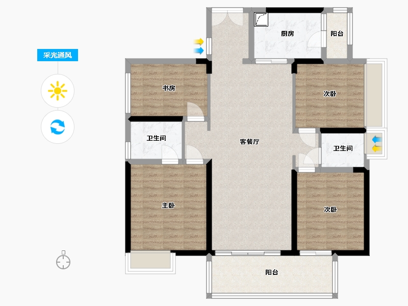 广东省-阳江市-保利中央公园-115.14-户型库-采光通风