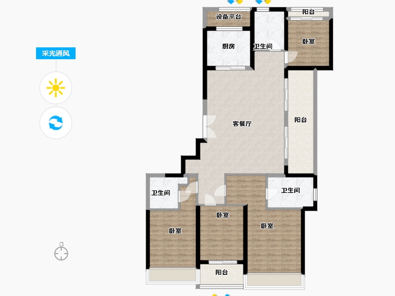 浙江省-温州市-乐虹湾-134.00-户型库-采光通风