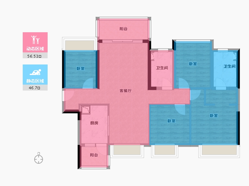 广东省-广州市-华侨城云邸星悦-91.17-户型库-动静分区