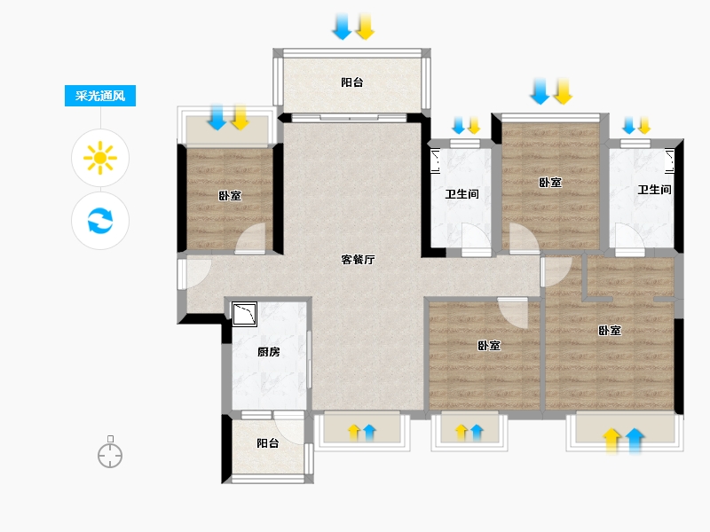 广东省-广州市-华侨城云邸星悦-91.17-户型库-采光通风