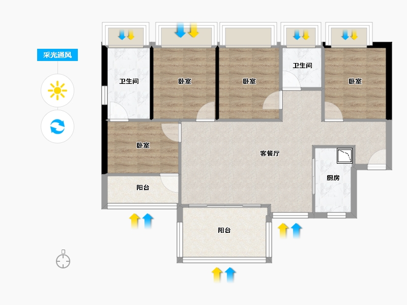 广东省-深圳市-百晟上府-81.80-户型库-采光通风