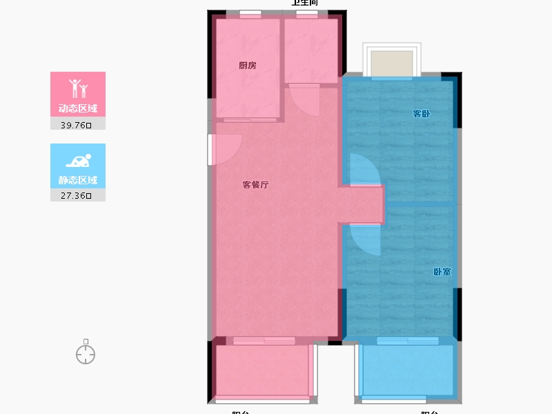 江苏省-苏州市-优步花园-60.00-户型库-动静分区