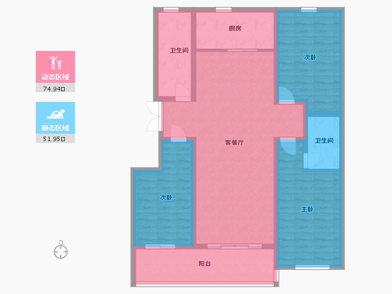 山东省-潍坊市-瑞峰清华坊-114.00-户型库-动静分区