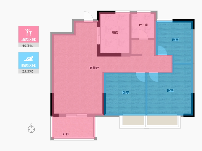 江苏省-苏州市-优步花园-70.00-户型库-动静分区