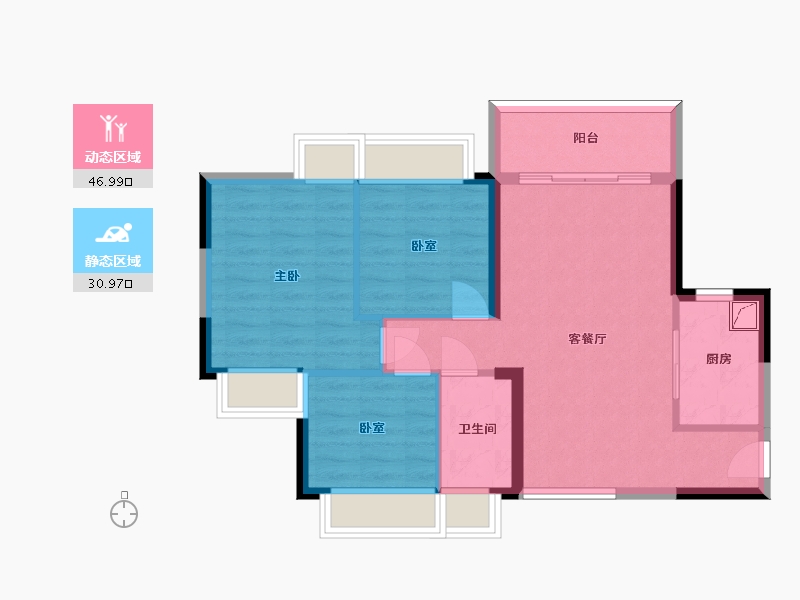 广东省-珠海市-天庆·晋海岸-69.72-户型库-动静分区