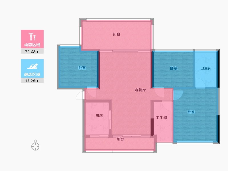 湖南省-郴州市-华一美达家园-107.00-户型库-动静分区