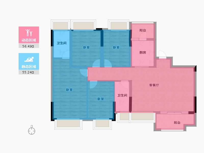 广东省-广州市-雅居乐万科热橙-100.00-户型库-动静分区