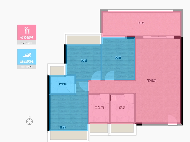 广东省-江门市-东方华城-82.75-户型库-动静分区