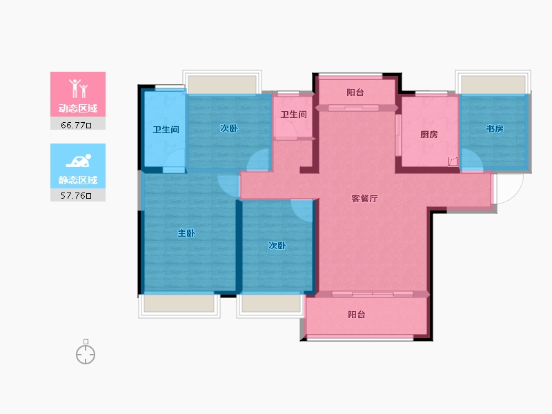 湖南省-长沙市-长房·云尚公馆-112.13-户型库-动静分区