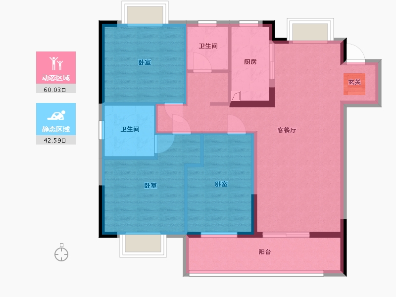 湖北省-武汉市-武汉英赫当代城MOMΛ-92.00-户型库-动静分区