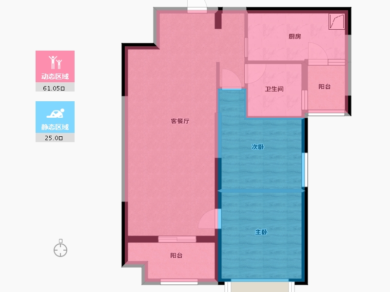 山东省-泰安市-泰安恒大城-76.79-户型库-动静分区