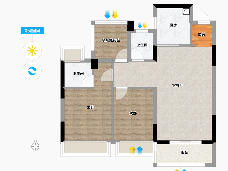 广东省-清远市-鼎峰尚境-72.49-户型库-采光通风