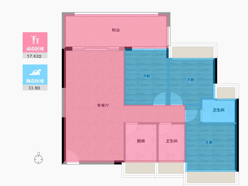 广东省-江门市-东方华城-83.58-户型库-动静分区