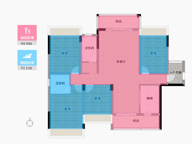 湖南省-娄底市-万宜名城-112.27-户型库-动静分区