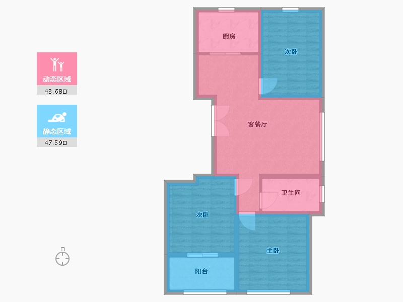 山东省-潍坊市-瑞峰清华坊-81.30-户型库-动静分区