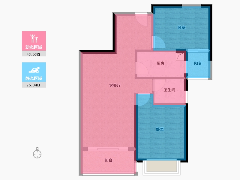 广东省-惠州市-合生上观国际-62.75-户型库-动静分区