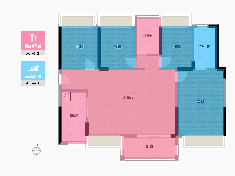 广东省-珠海市-华策帝景湾-93.00-户型库-动静分区