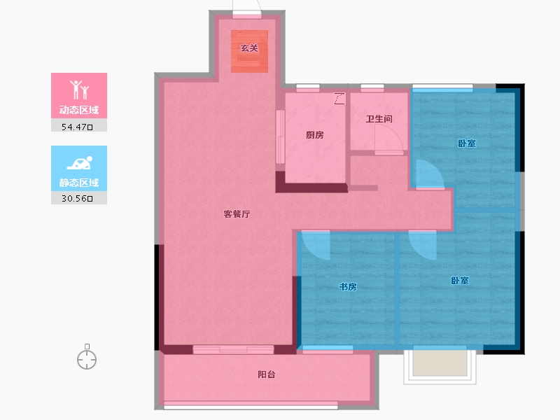 湖北省-武汉市-武汉英赫当代城MOMΛ-76.00-户型库-动静分区