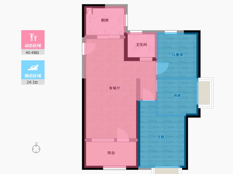 山东省-青岛市-世茂锦域-58.75-户型库-动静分区