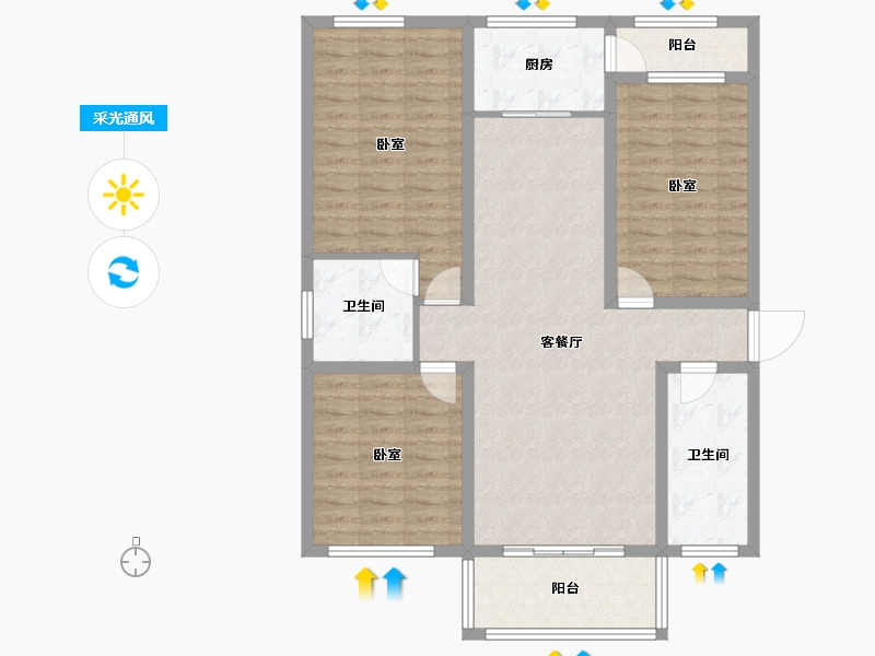 湖北省-孝感市-丹阳古镇-106.32-户型库-采光通风