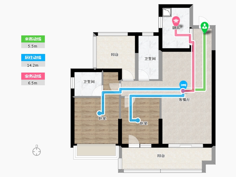 广东省-深圳市-碧桂园十里银滩维港湾-82.57-户型库-动静线