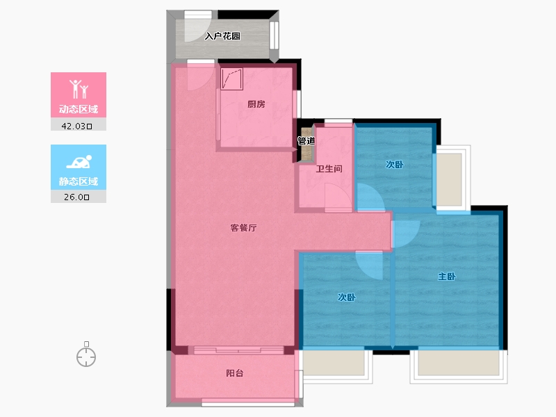 广东省-江门市-时代春树里-64.25-户型库-动静分区