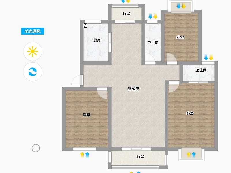 湖北省-孝感市-丹阳古镇-104.00-户型库-采光通风