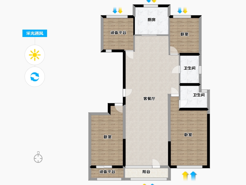 宁夏回族自治区-银川市-金宇·凤徕湾-136.28-户型库-采光通风