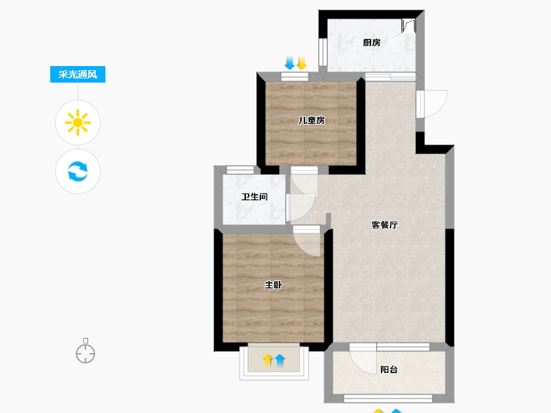 山东省-青岛市-世茂锦域-49.81-户型库-采光通风