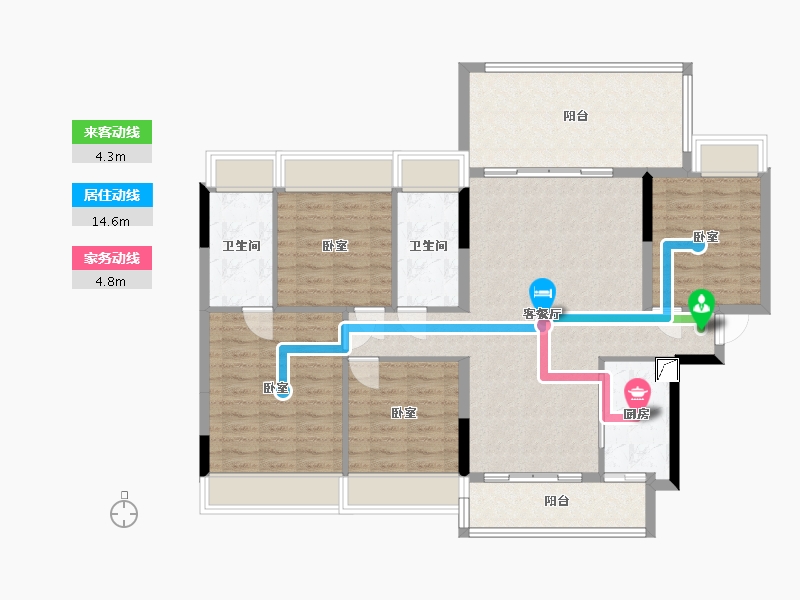 湖南省-郴州市-华一美达家园-117.45-户型库-动静线