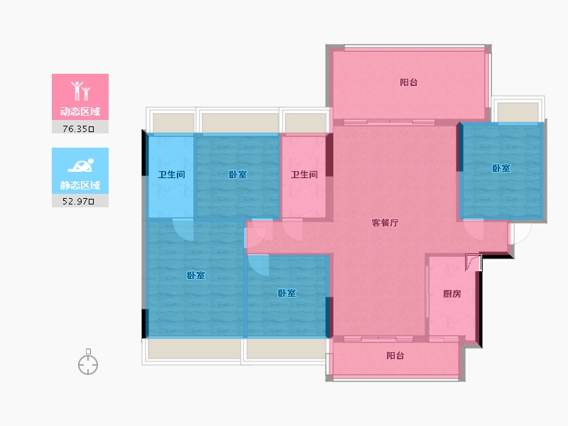 湖南省-郴州市-华一美达家园-117.45-户型库-动静分区