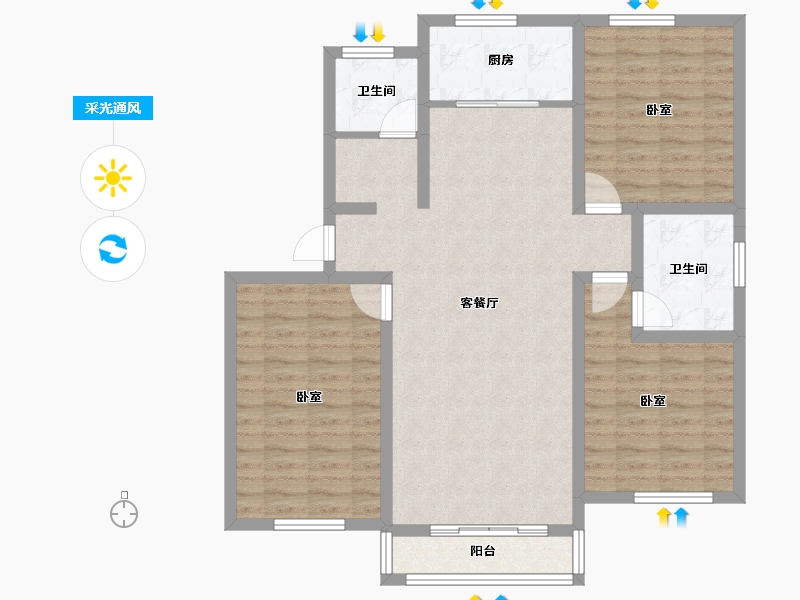 湖北省-孝感市-丹阳古镇-99.52-户型库-采光通风