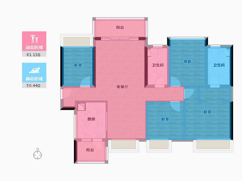 广东省-广州市-华侨城云邸星悦-98.60-户型库-动静分区