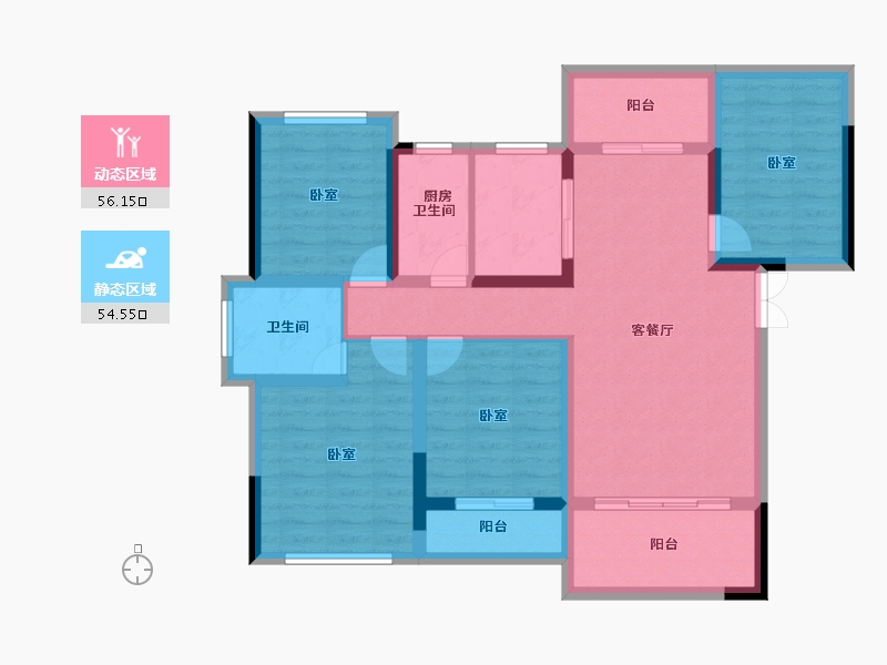 湖南省-衡阳市-鸿运府-98.00-户型库-动静分区