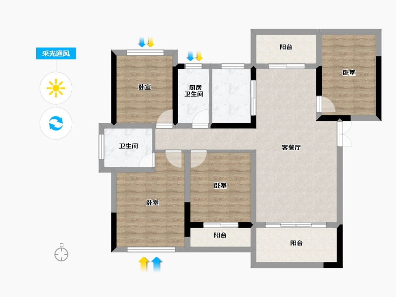 湖南省-衡阳市-鸿运府-98.00-户型库-采光通风