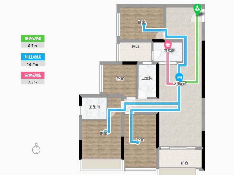 湖南省-郴州市-隆昇花园-91.00-户型库-动静线