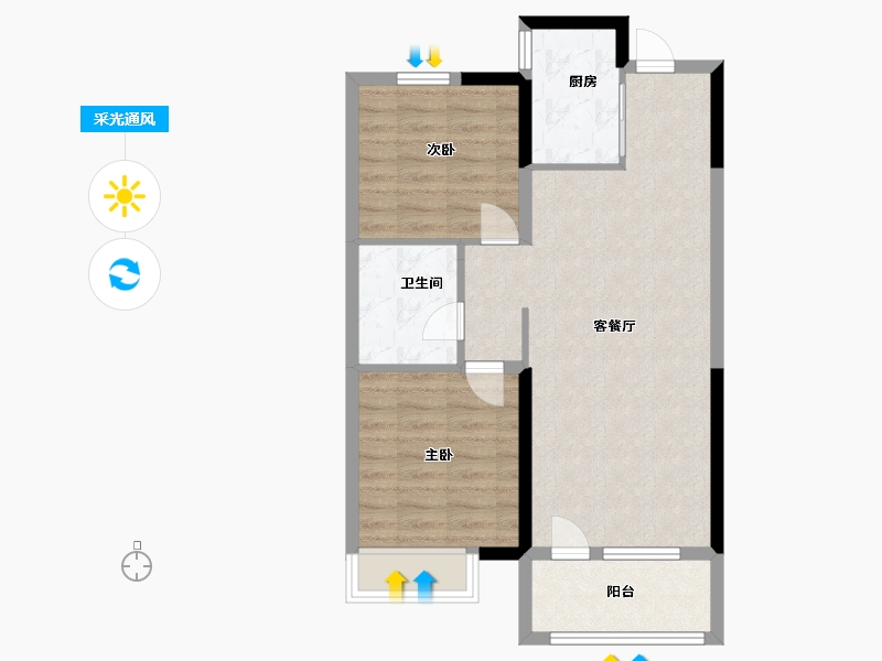 山东省-青岛市-天一仁和宸璟都会-68.00-户型库-采光通风