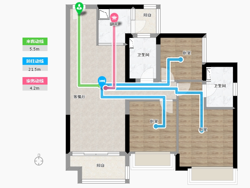 广东省-广州市-华侨城云邸星悦-75.54-户型库-动静线