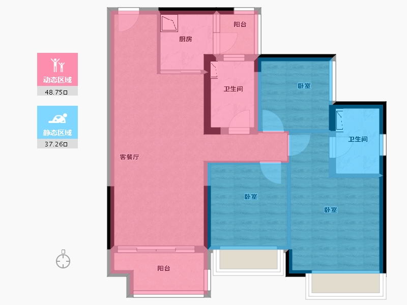 广东省-广州市-华侨城云邸星悦-75.54-户型库-动静分区