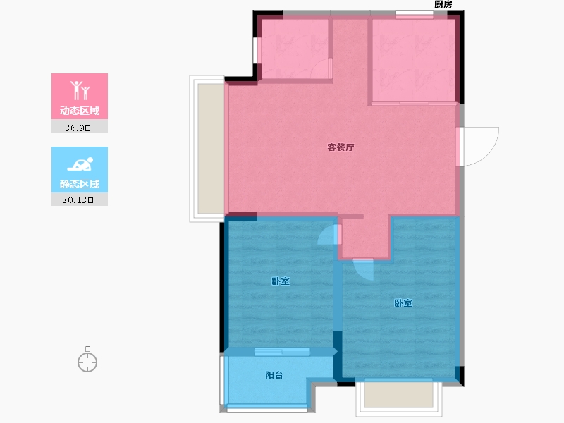 江苏省-苏州市-优步花园-60.00-户型库-动静分区