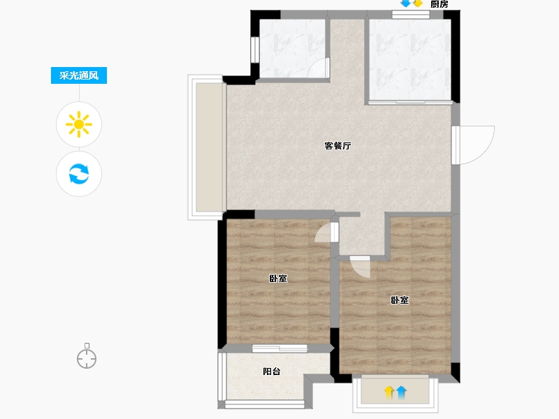 江苏省-苏州市-优步花园-60.00-户型库-采光通风