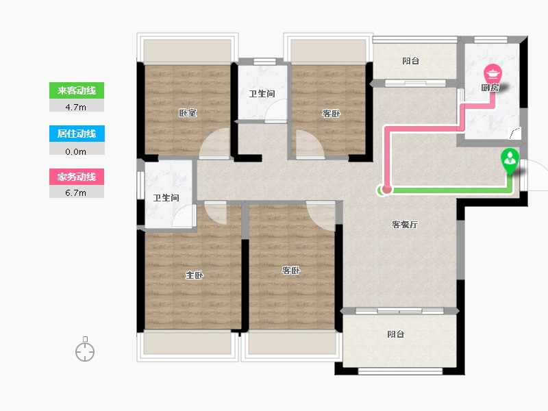 湖南省-长沙市-长房·云尚公馆-102.78-户型库-动静线