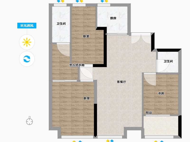 福建省-福州市-大东海中央府-89.01-户型库-采光通风