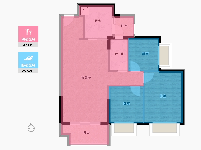 广东省-惠州市-时代英之皇廊桥-68.03-户型库-动静分区