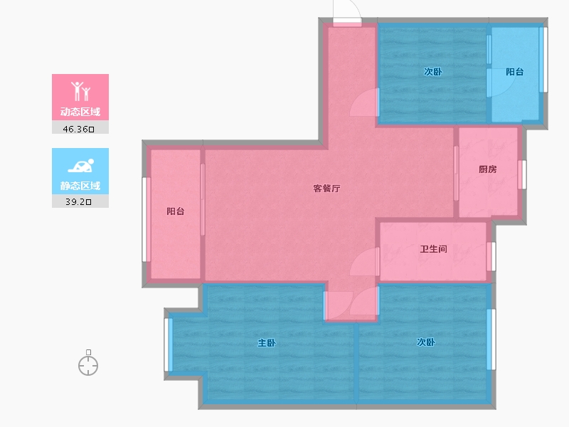 湖北省-武汉市-武汉华润紫云府-77.56-户型库-动静分区